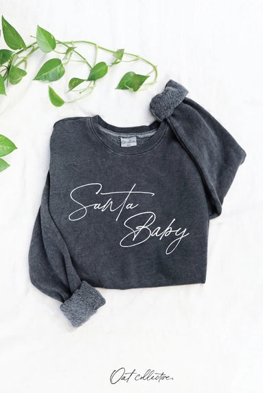 Santa Baby Mineral Graphic Sweatshirt