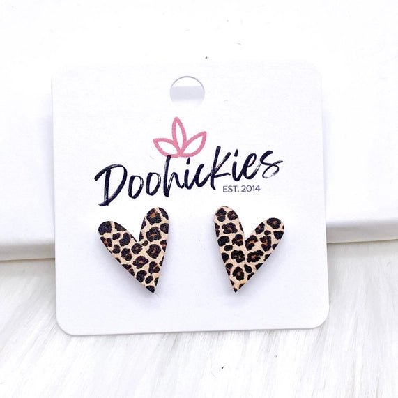 16mm Acrylic Valentine Heart Studs - Earrings - Juli's Wearable Art