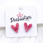 16mm Acrylic Valentine Heart Studs - Earrings - Juli's Wearable Art
