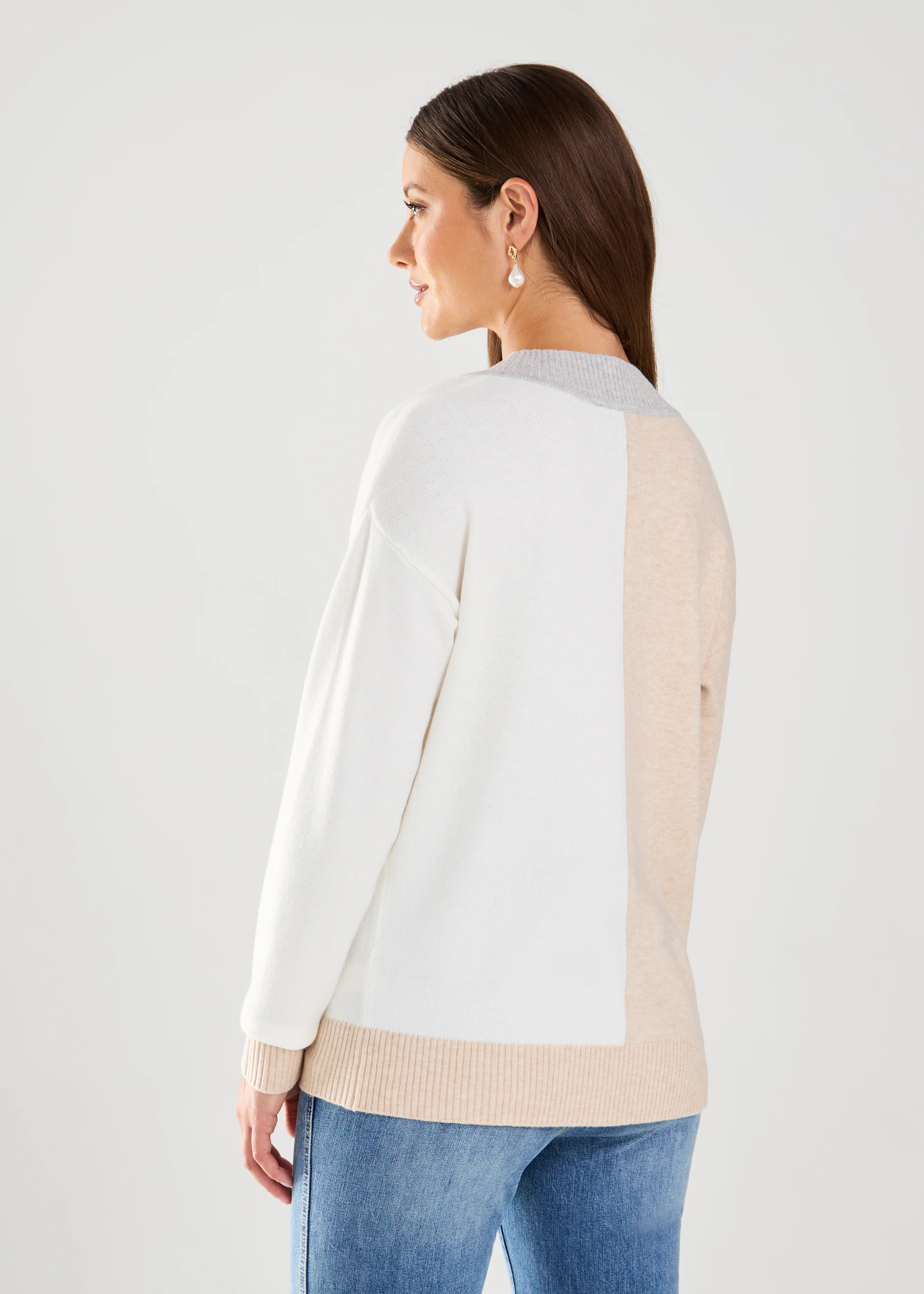 FDJ Long-Sleeve Color Block Sweater