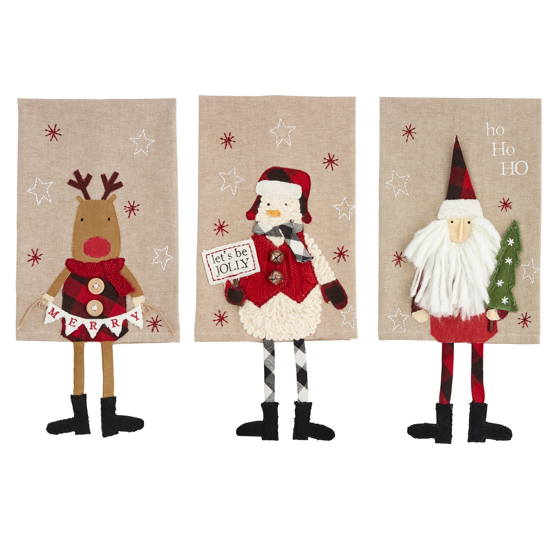 Mudpie Christmas Dangle Leg Towels