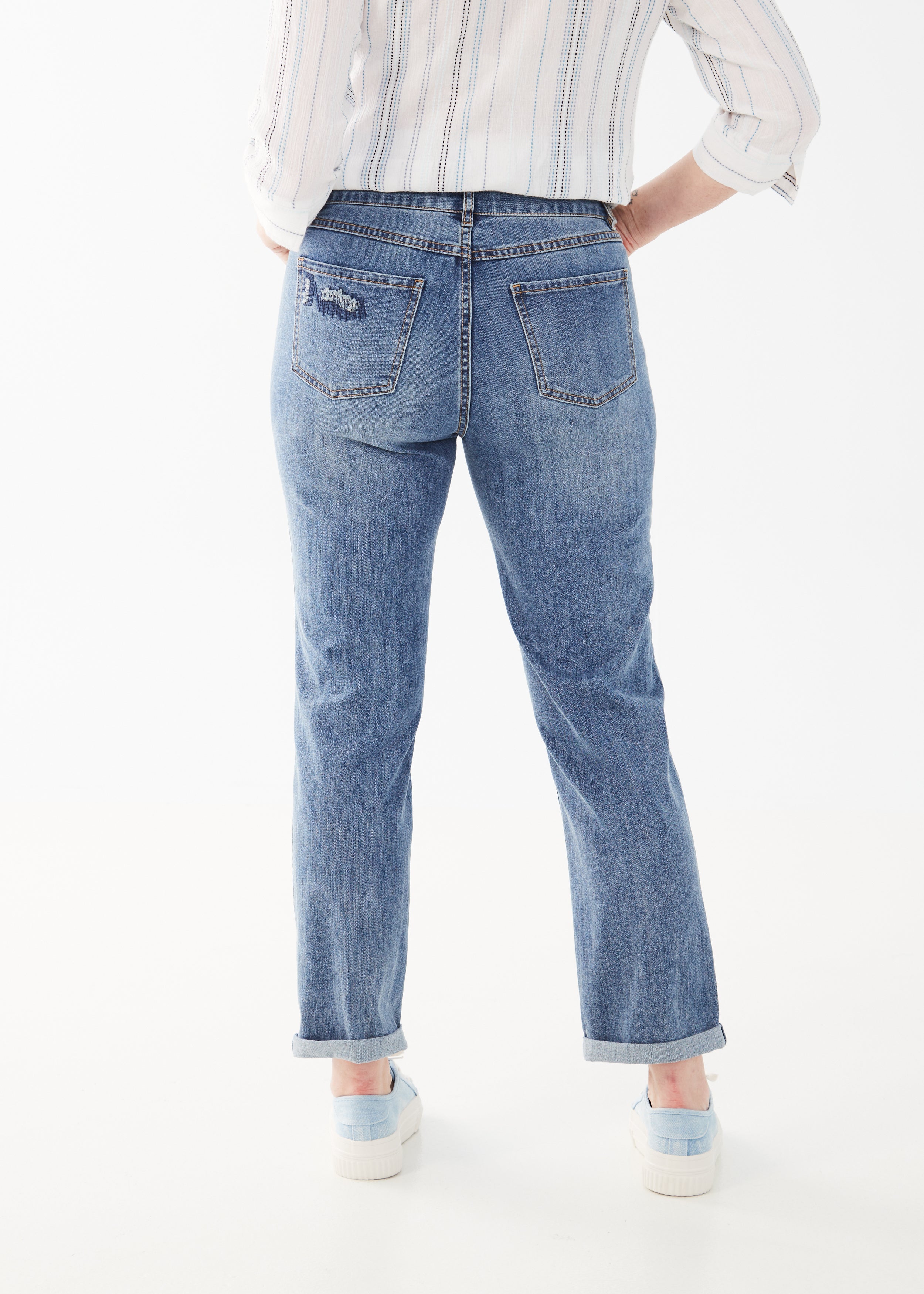 FDJ Girlfriend Ankle Jeans with Heart Details