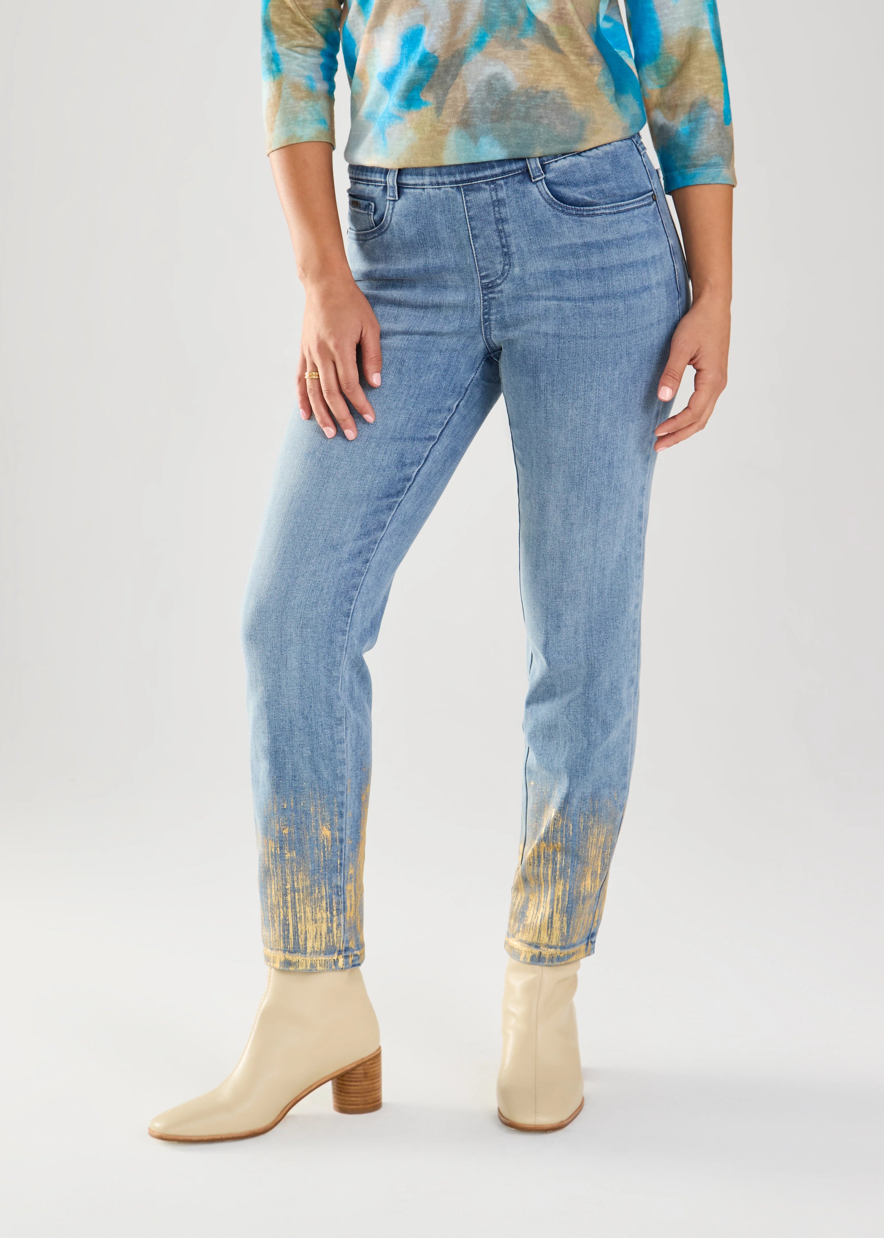 FDJ Pull-On Pencil Ankle Denim