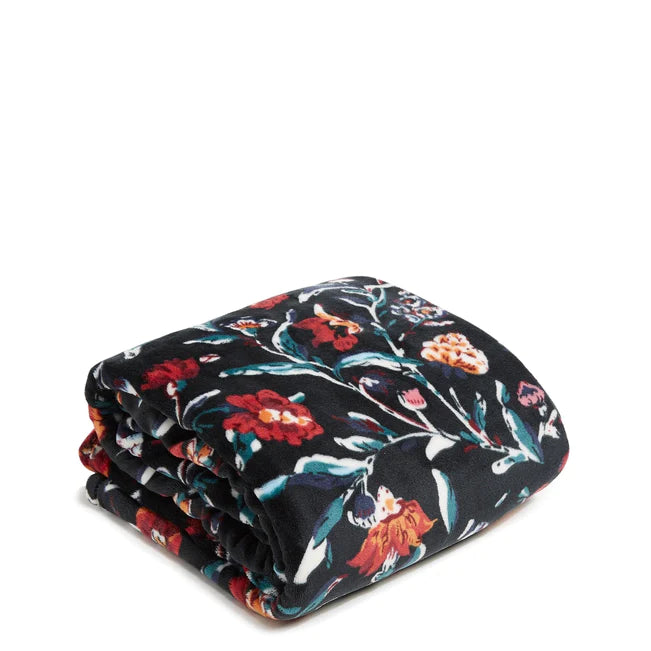 Vera Bradley Plush Throw Blanket in Fleece-Perennials Noir