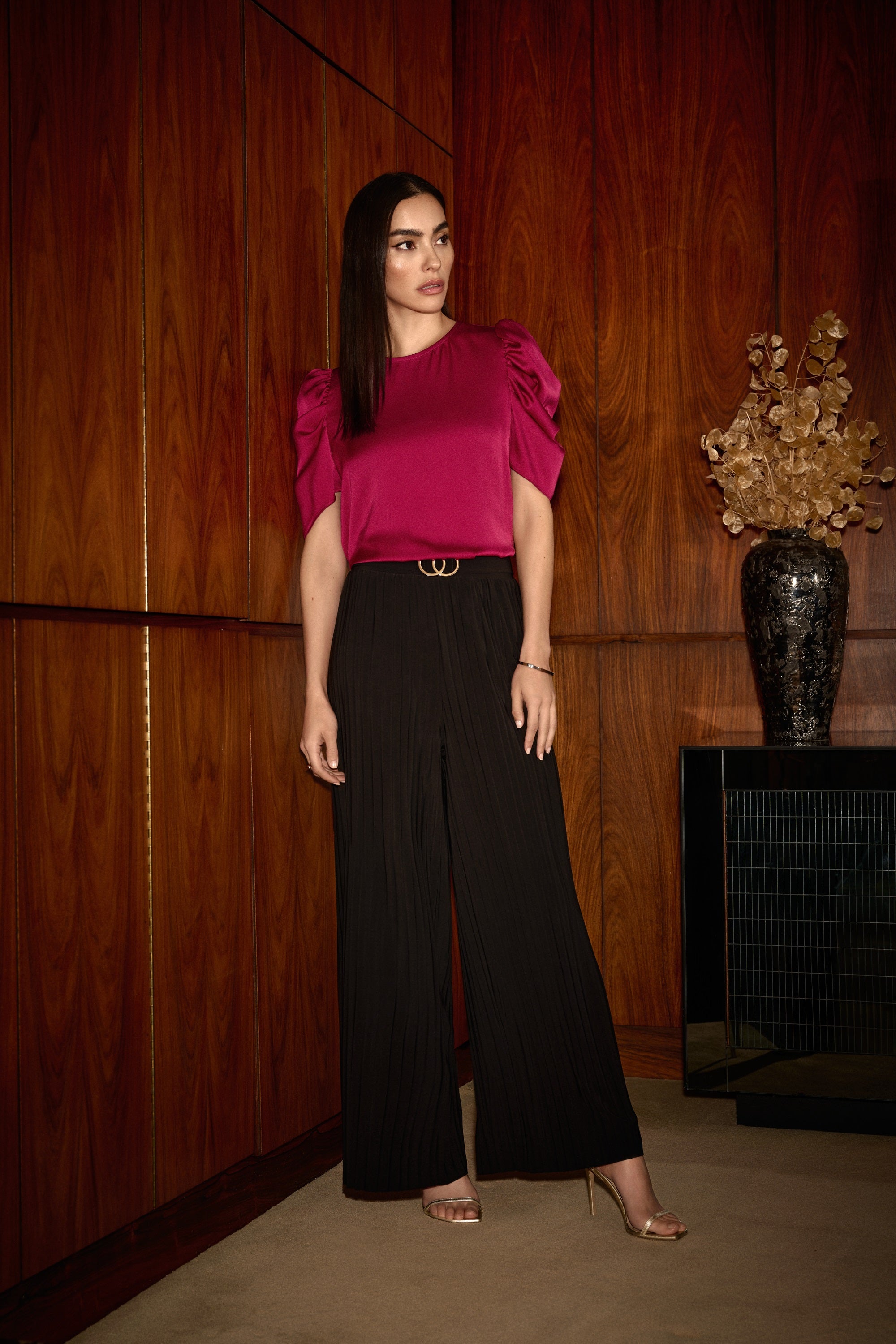 JOSEPH RIBKOFF Wide-leg Belted Trousers