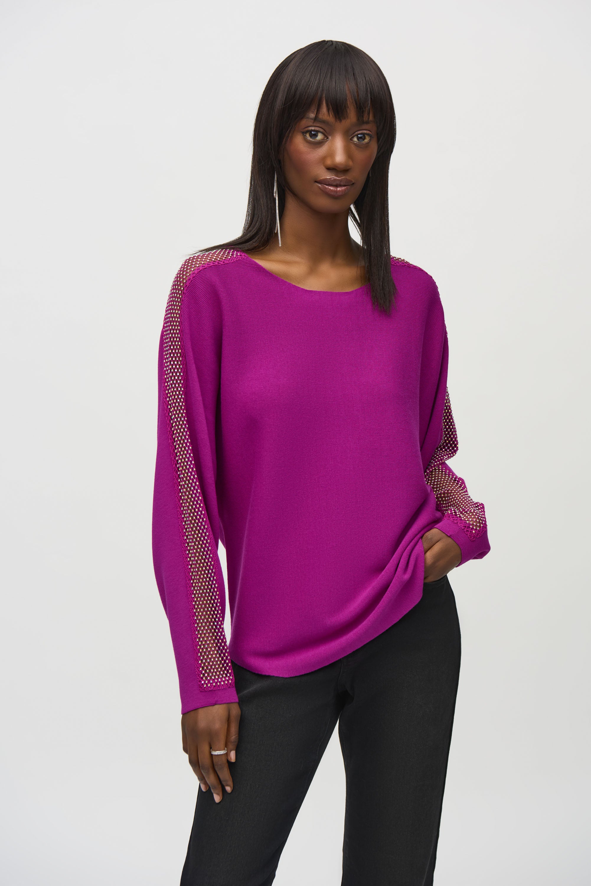 Joseph Ribkoff Relaxed Fit Mesh Pullover