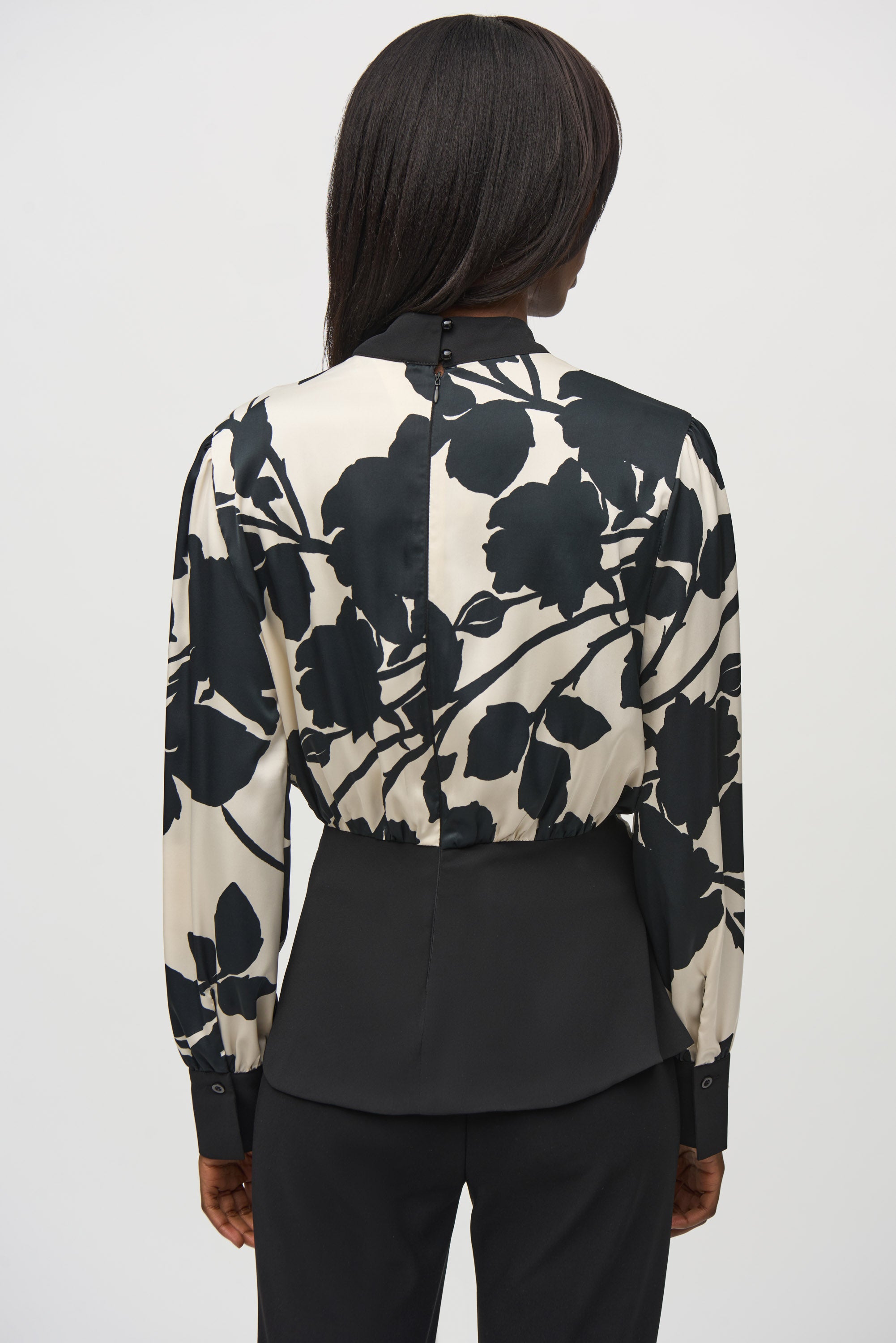 Joseph Ribkoff Satin And Georgette Floral Top