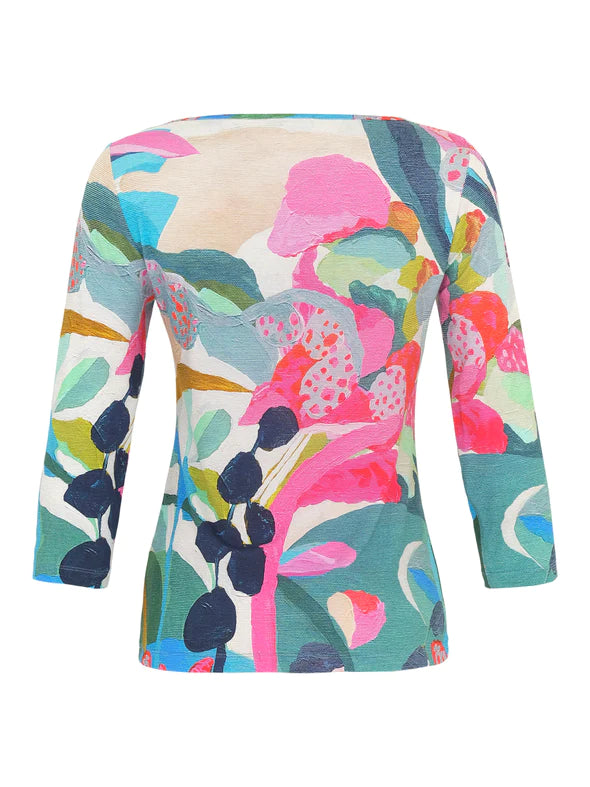 DOLCEZZA Vibrant Floral Print Tunic Top