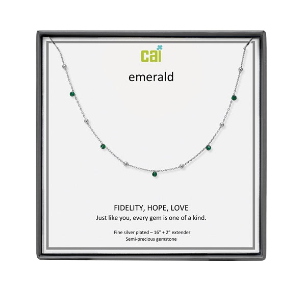 CAI Silver Satellite Gemstone Necklaces