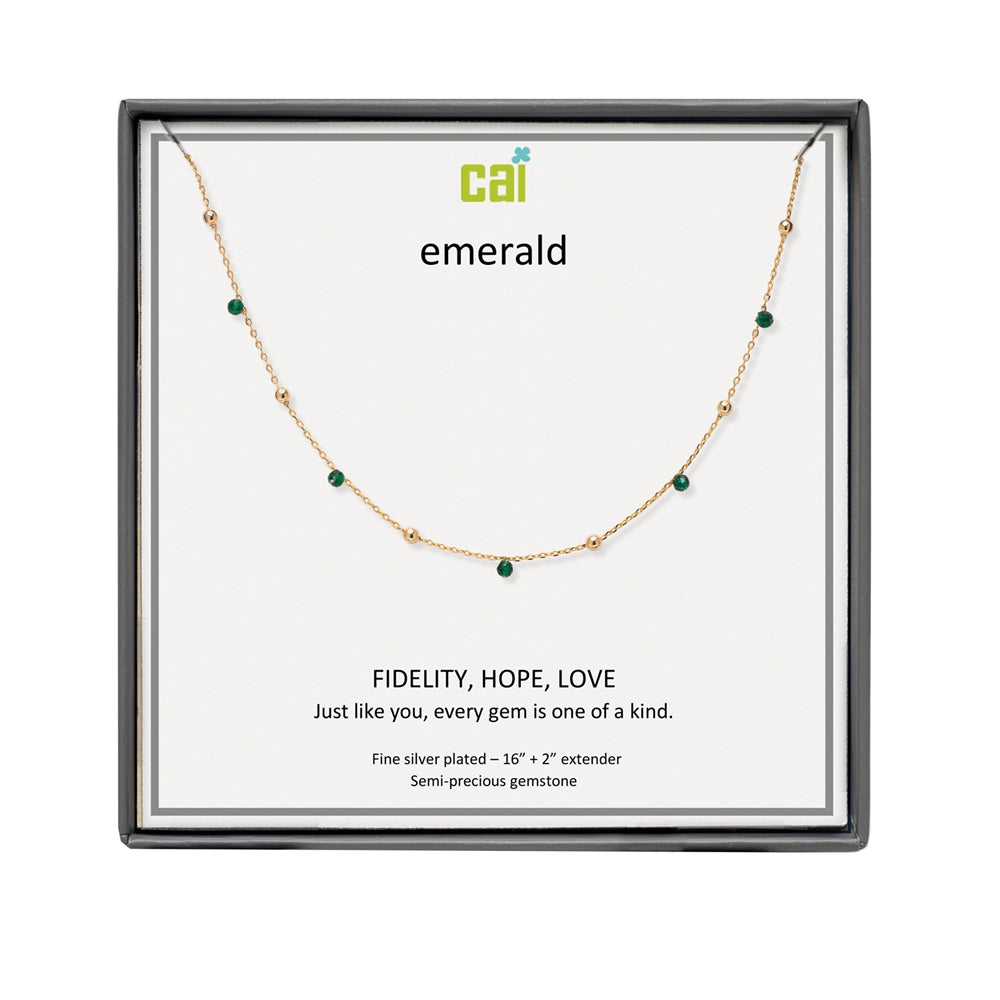 CAI Gold Satellite Gemstone Necklaces