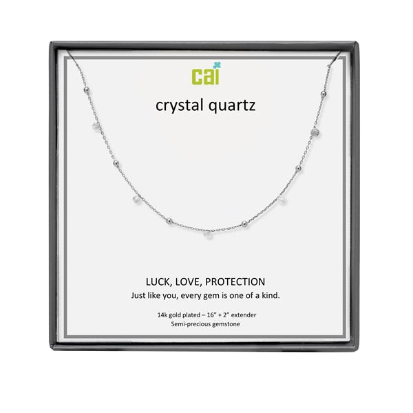 CAI Silver Satellite Gemstone Necklaces