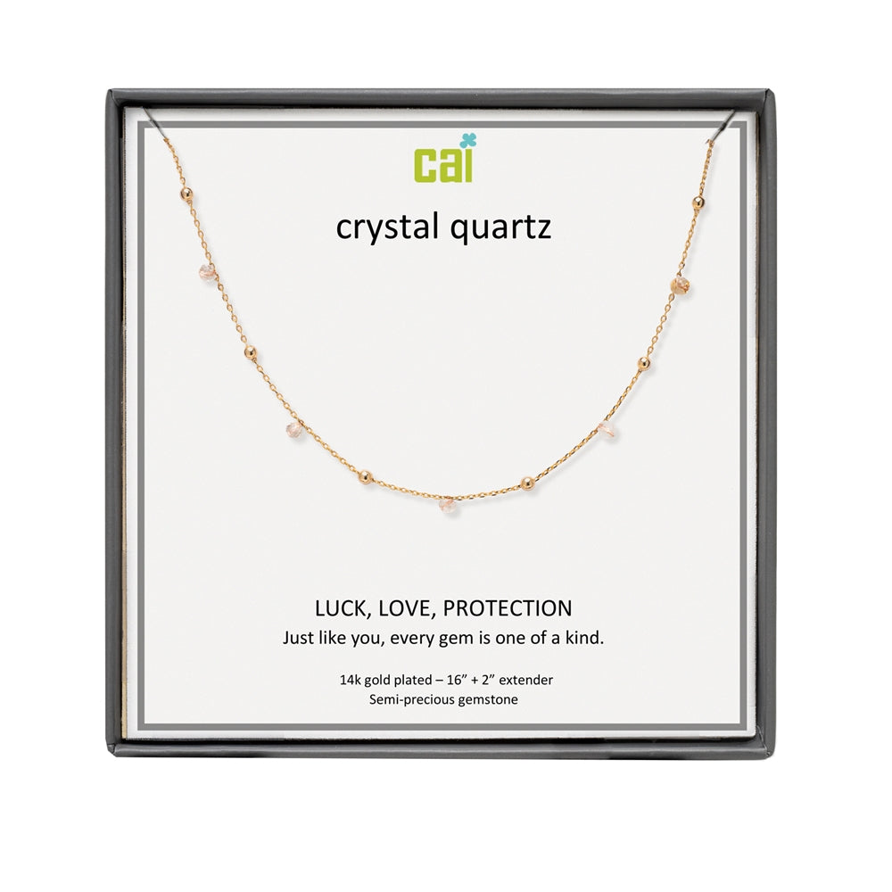 CAI Gold Satellite Gemstone Necklaces