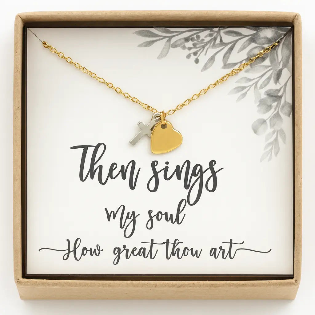 Heart & Cross Necklace | “How Great Thou Art”