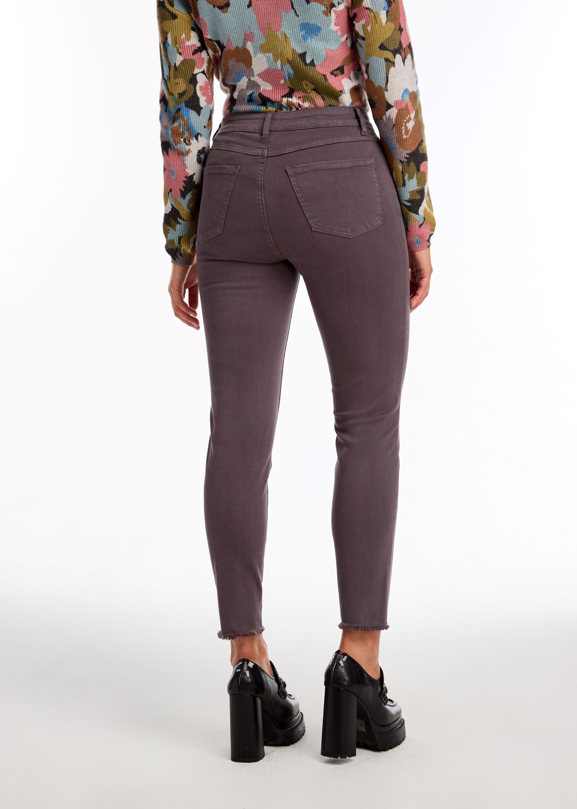 FDJ Olivia Slim Ankle Pants in Stone Gray