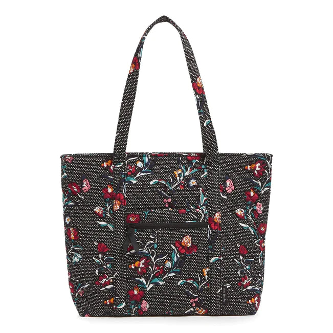 Vera Bradley Vera Tote Bag in Recycled Cotton -Perennials Noir Dot