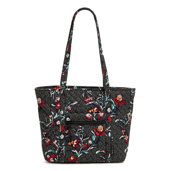 Vera Bradley Small Vera Tote Bag in Recycled Cotton-Perennials Noir Dot