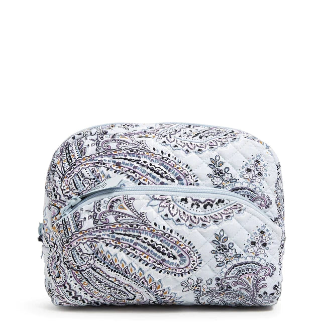 Vera Bradley Medium Cosmetic Bag in Cotton-Soft Sky Paisley