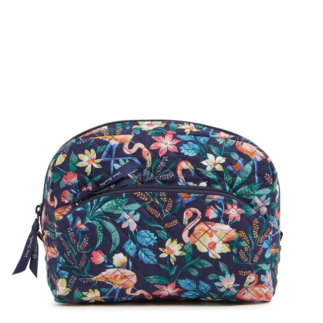Vera Bradley Medium Cosmetic Bag in Cotton-Flamingo Garden