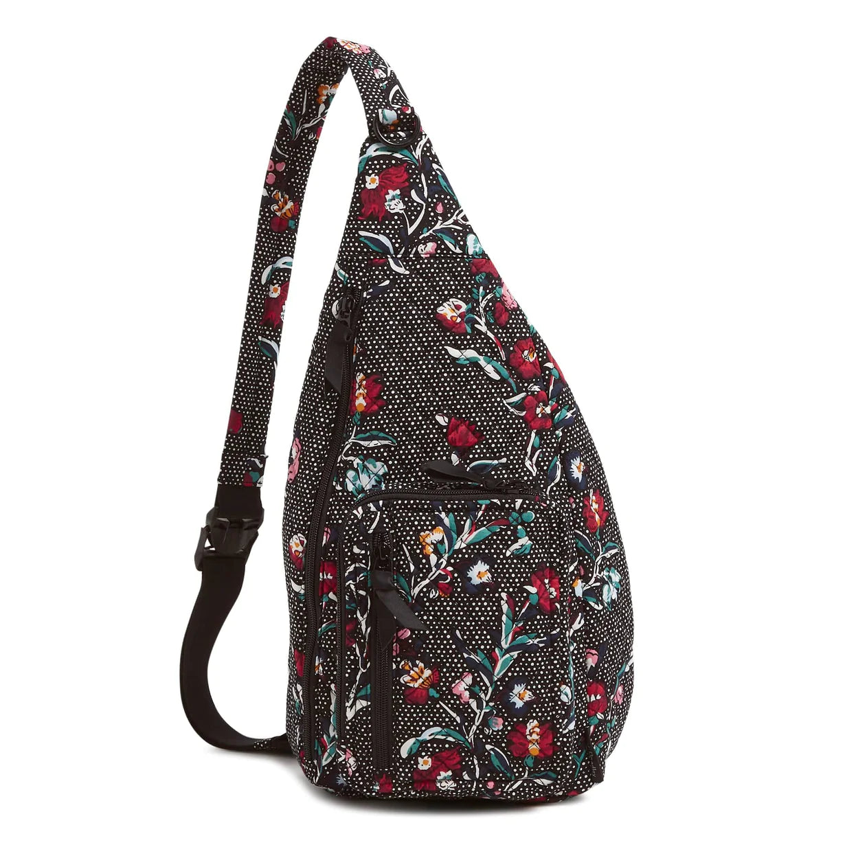 Vera Bradley Sling Backpack in Cotton-Perennials Noir Dot