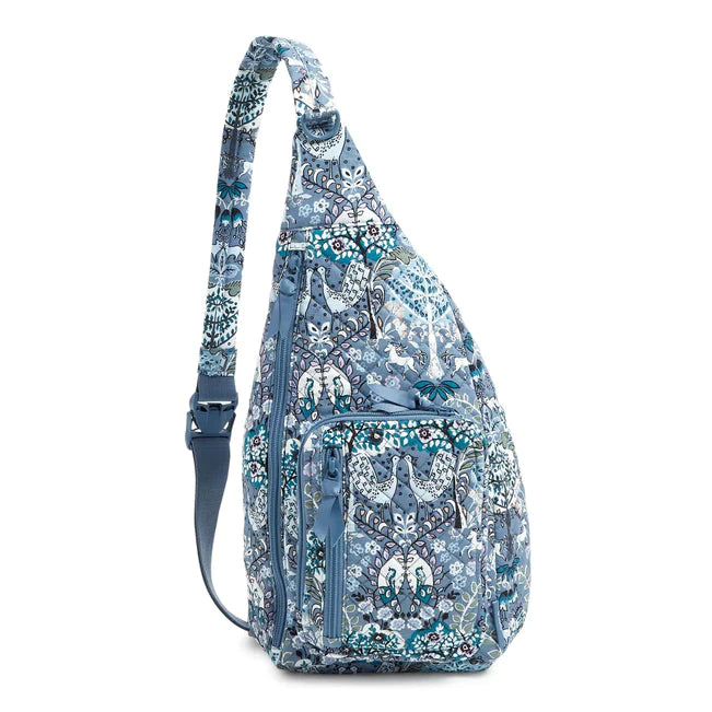 Vera Bradley  Sling Backpack in Cotton-Enchantment Blue