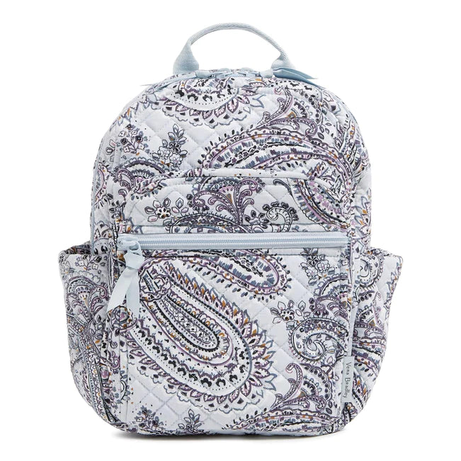Vera Bradley Small Backpack in Cotton-Soft Sky Paisley