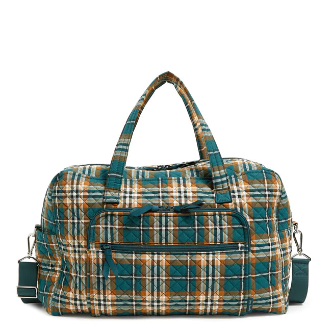 Vera Bradley Weekender Travel Bag in Recycled Cotton-Orchard Plaid