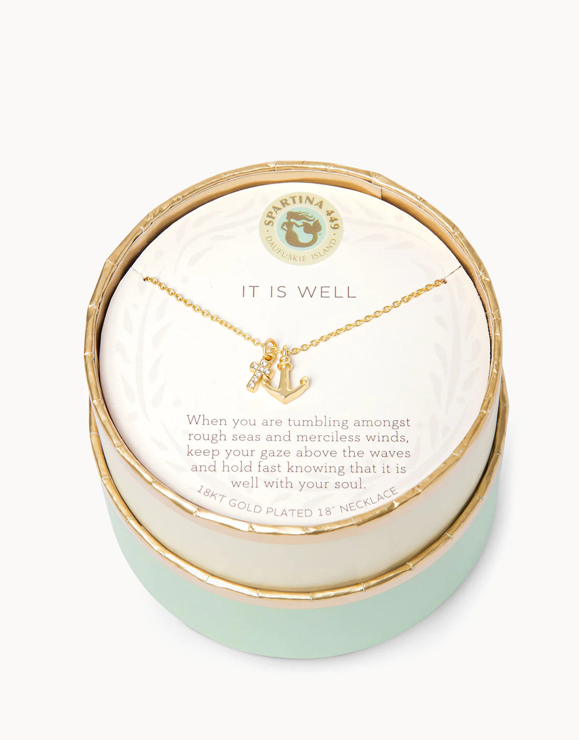 Spartina Sea La Vie Necklace It Is Well/Cross Anchor