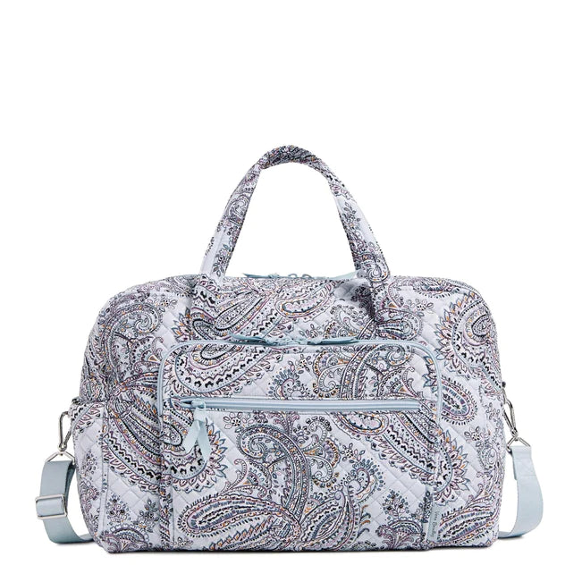 Vera Bradley Weekender Travel Bag in Cotton-Soft Sky Paisley