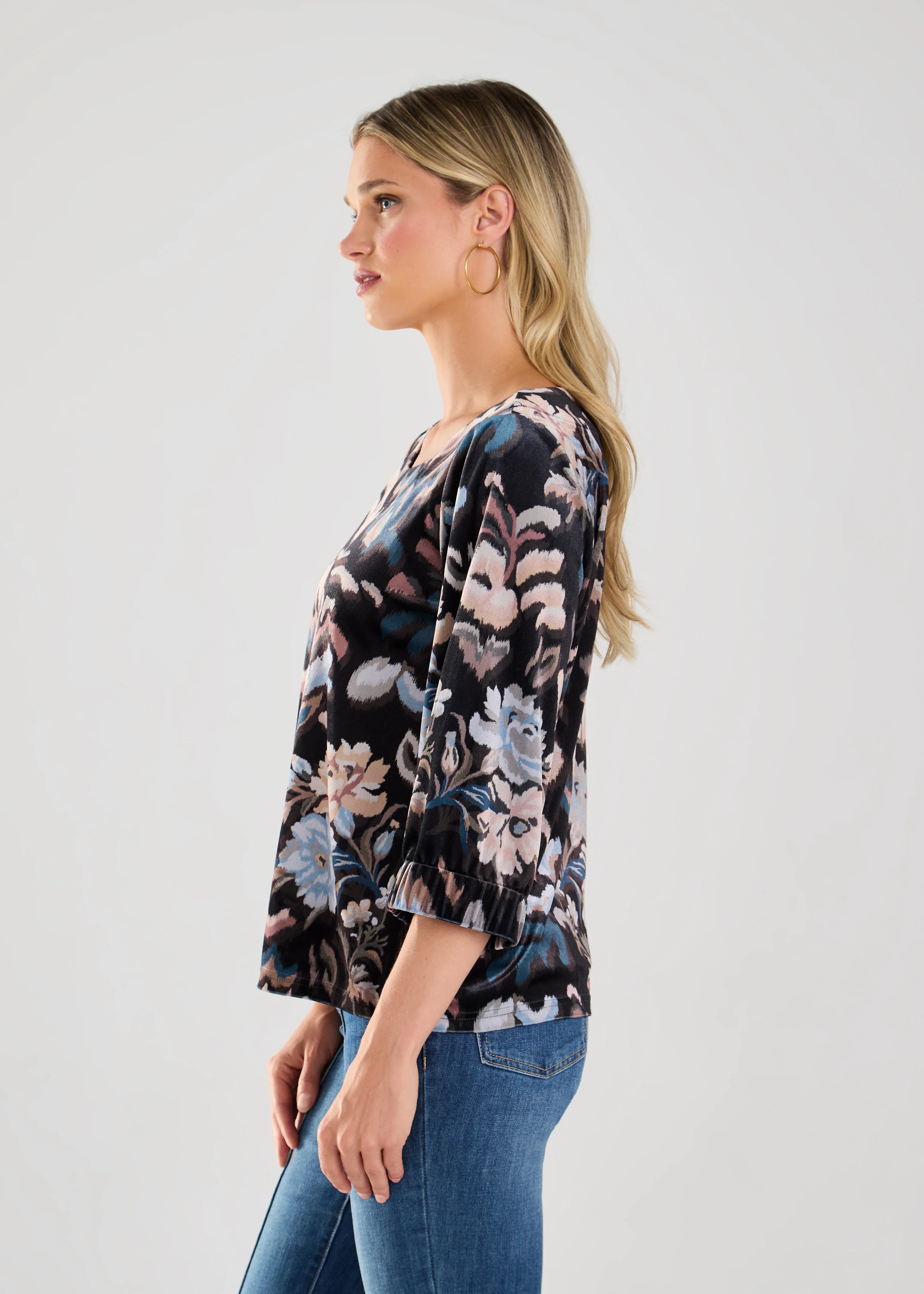 FDJ- Velvet 3/4 Sleeve Blouse