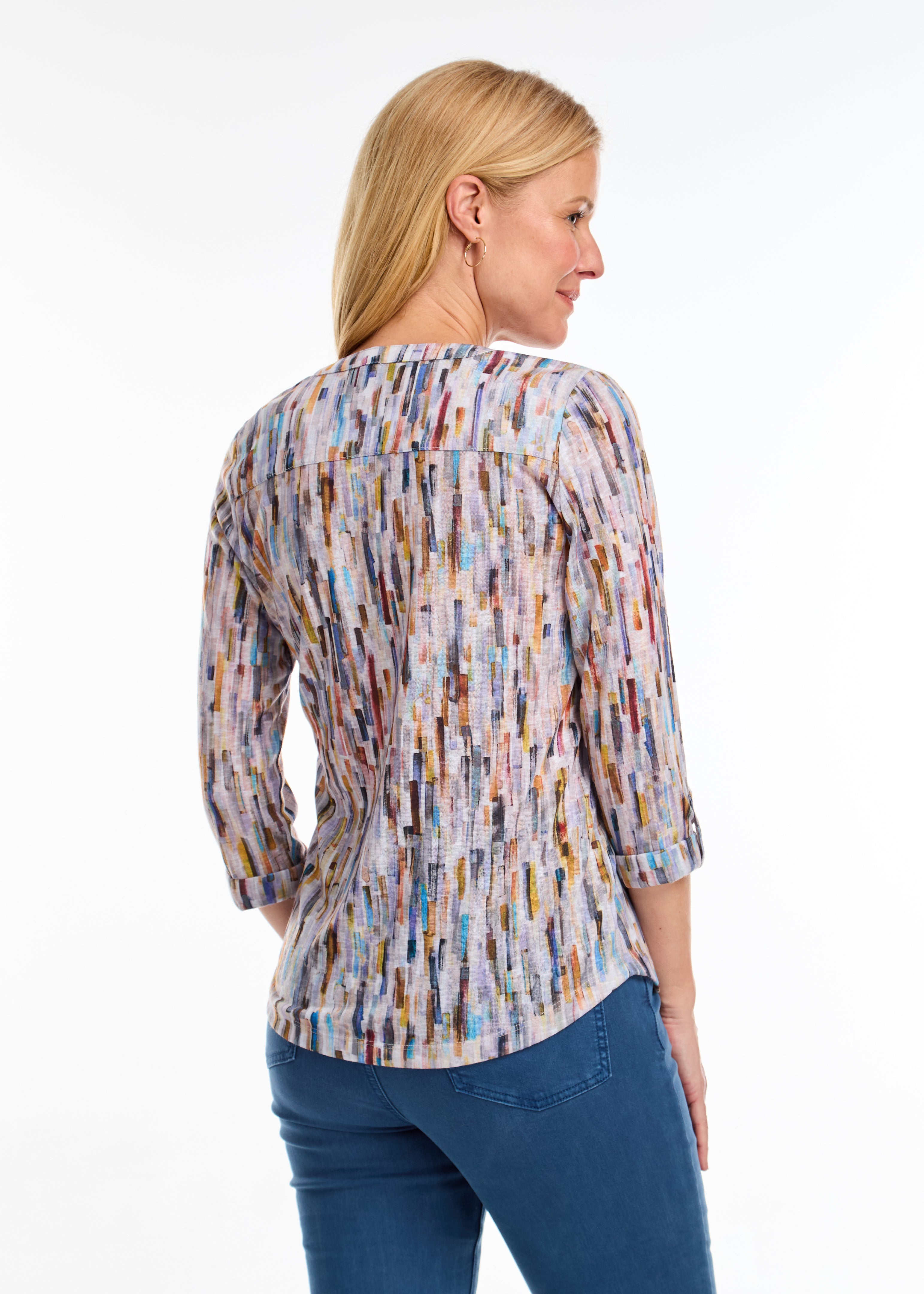 FDJ Stained Glass Print Henley Top