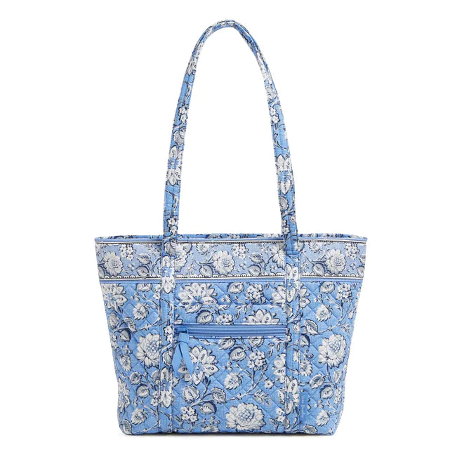 Vera Bradley Small Vera Tote Bag in Cotton- Sweet Garden Blue