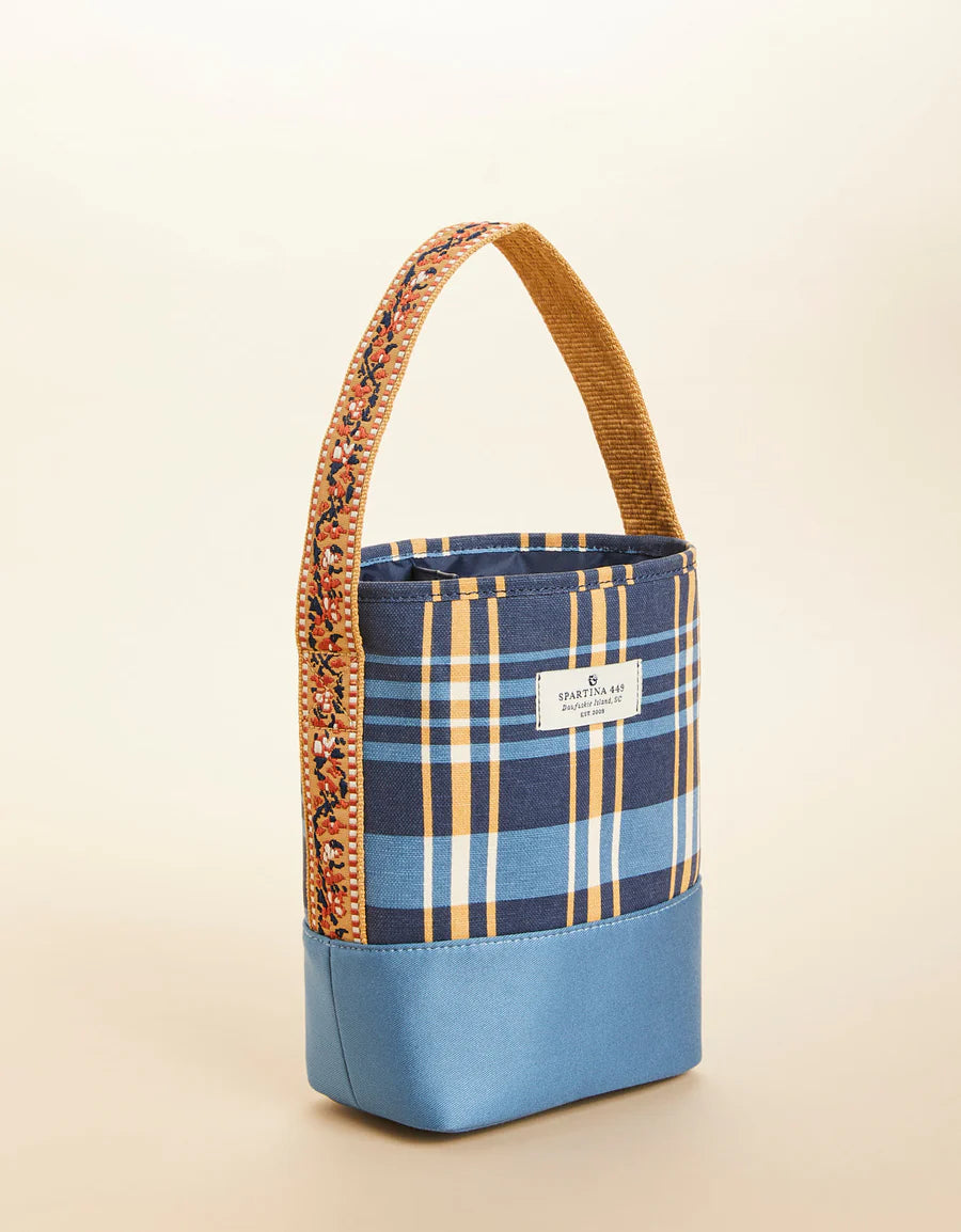 Spartina Double Wine Caddy Kalalanta Plaid Navy