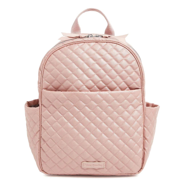 Vera Bradley Small Backpack in Pearlized Nylon-Rose Quartz