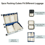5 - Piece Compression Packing Cube Set – Beige Eco Travel Organizers - Juli's Wearable Art