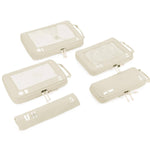 5 - Piece Compression Packing Cube Set – Beige Eco Travel Organizers - Juli's Wearable Art
