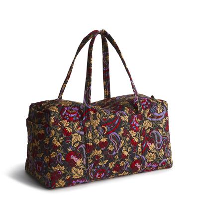 Vera Bradley Large Original Duffel in Cotton-Midnight Garden Paisley