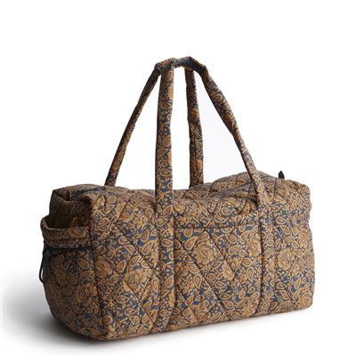 Vera Bradley Large Original Duffel in Nylon-Lotus Montage Roasted Pecan