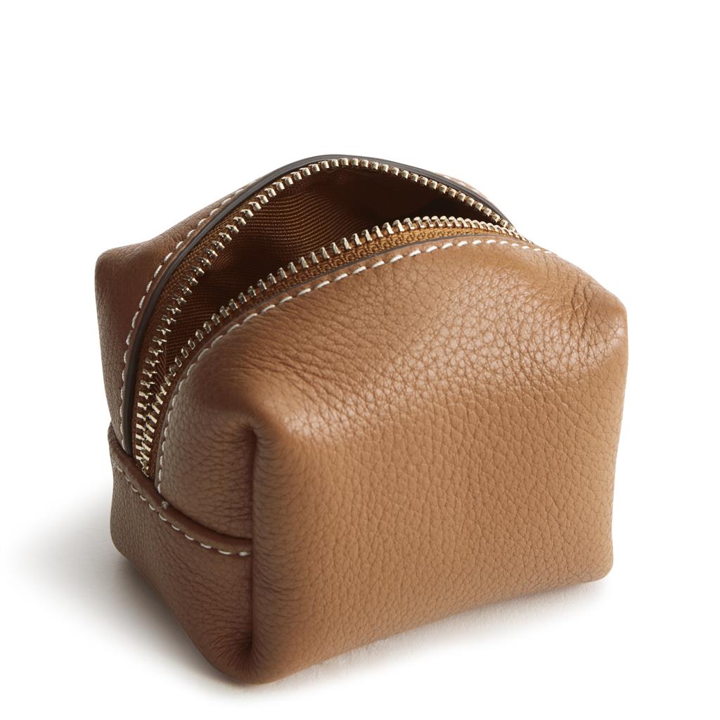 Vera Bradley Mini Cosmetic in Leather - Roasted Pecan