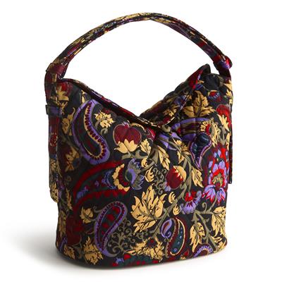 Vera Bradley Astoria Shoulder Bag in Cotton-Midnight Garden Paisley