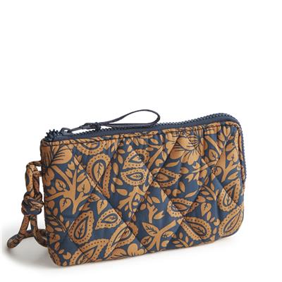 Vera Bradley Zip Wristlet in Nylon-Lotus Montage Roasted Pecan