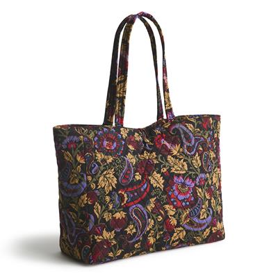 Vera Bradley Hathaway Tote in Cotton -Midnight Garden Paisley