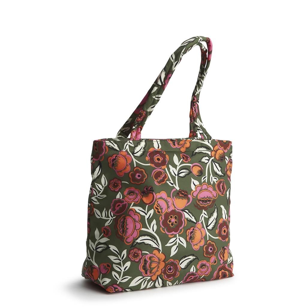 Vera Bradley Small Original Tote in Nylon Twill - Bubbly Flowers Green