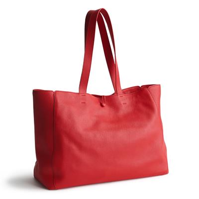 Vera Bradley Hathaway Tote in Leather-Goji Berry Red