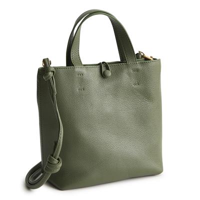 Vera Bradley Mini Original Tote in Leather - Bronze Green