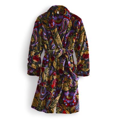 Vera Bradley Fleece Robe- Midnight Garden Paisley