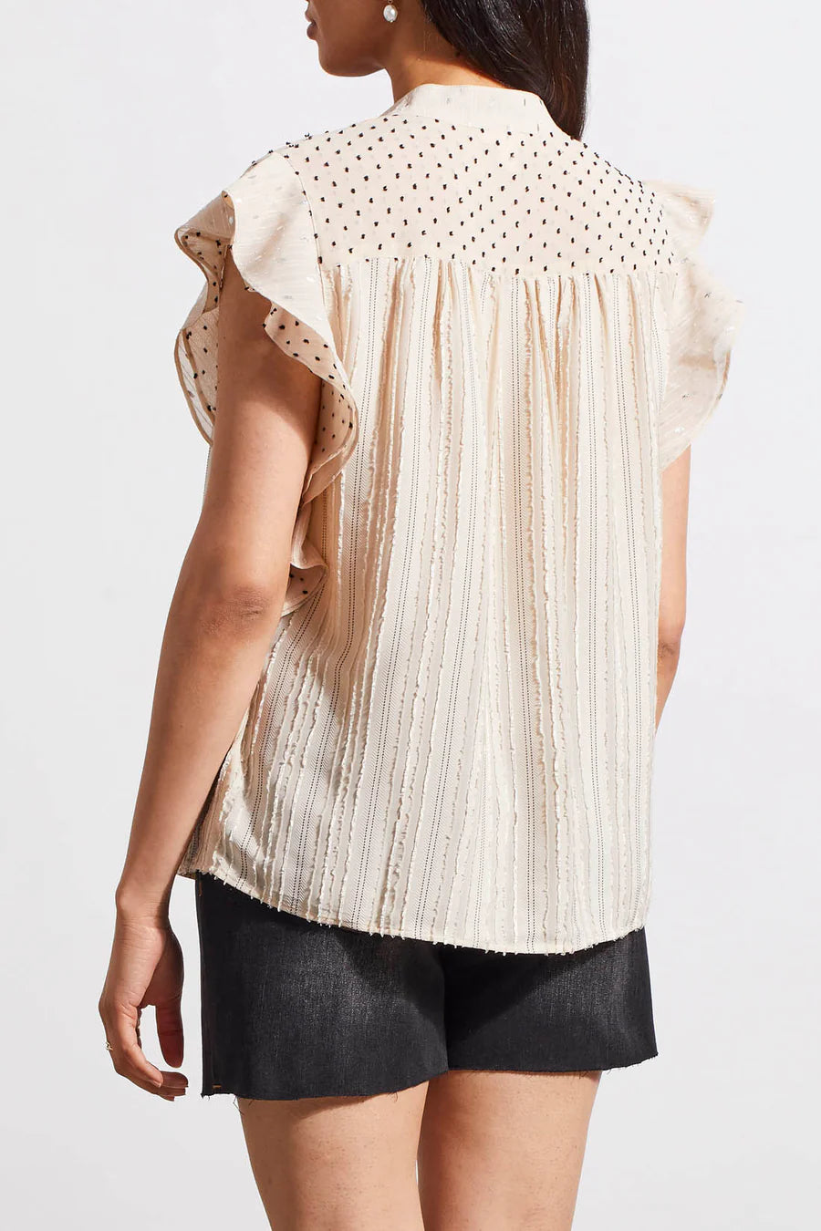 Tribal Blouse With Frills-French Oak