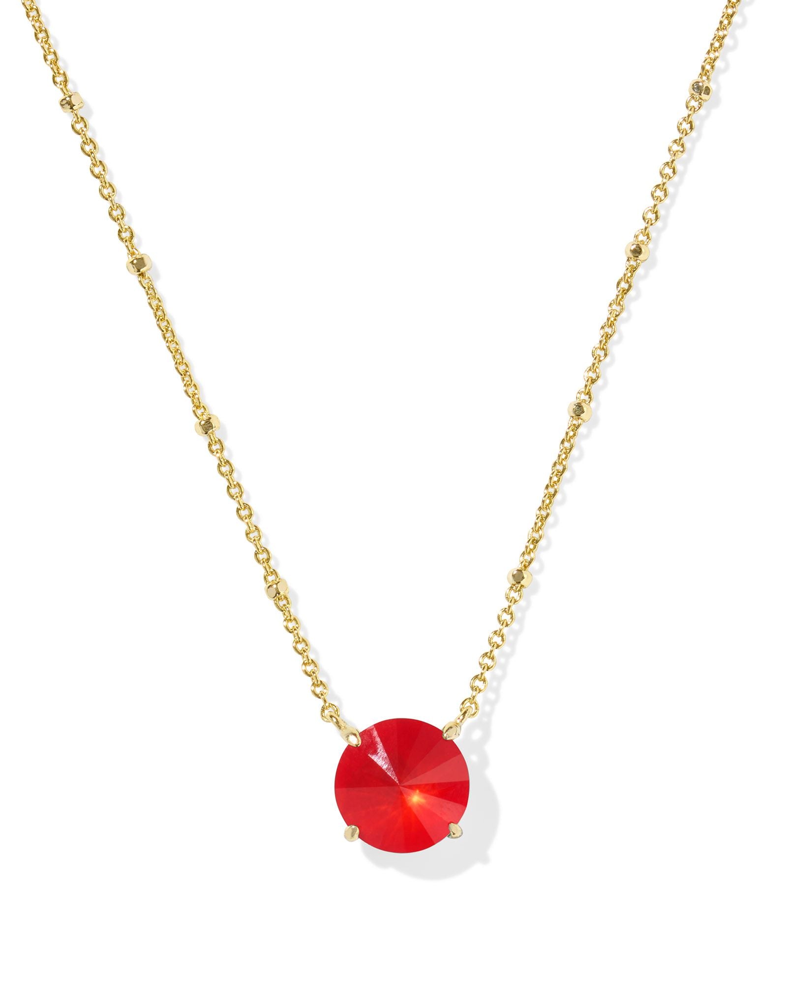 Kendra Scott Jolie Short Pendant Necklace - Gold & Red Illusion