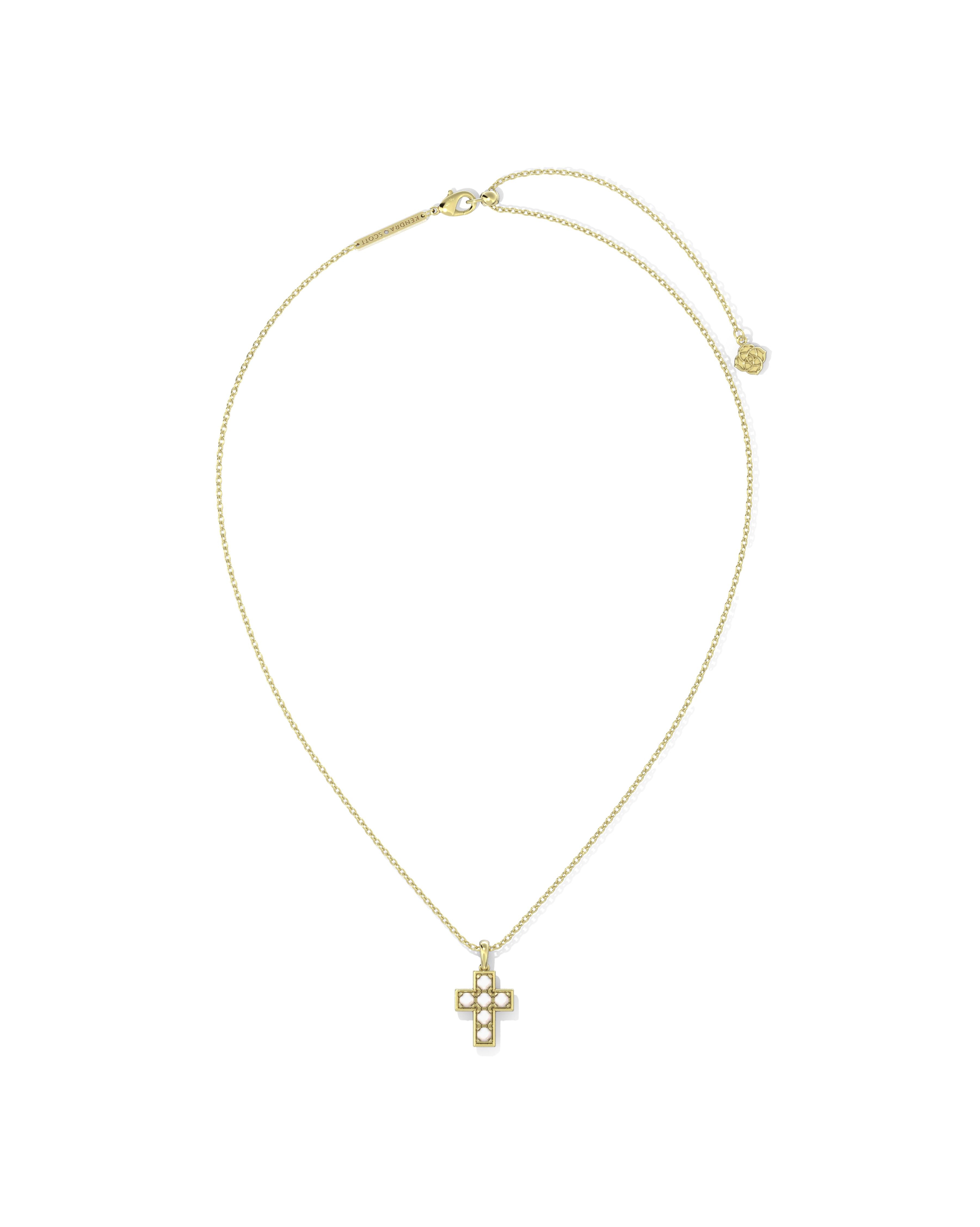 Kendra Scott Pearl Cross Short Pendant Necklace