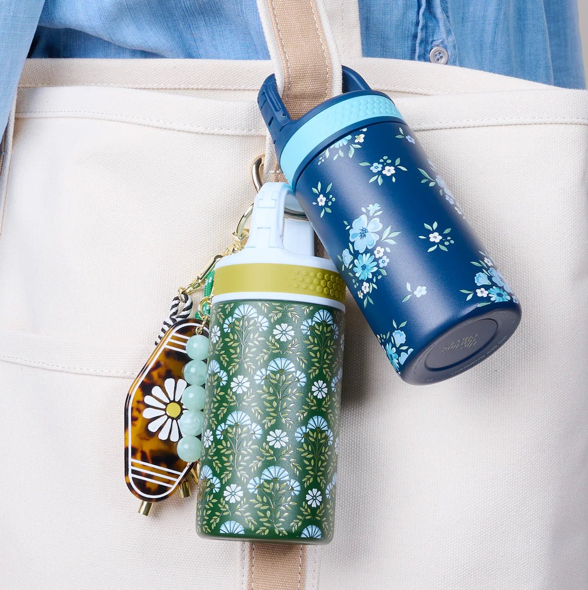 6 oz Lil' Bitty Bottle | Sicily Stripes Teal - Juli's Wearable Art