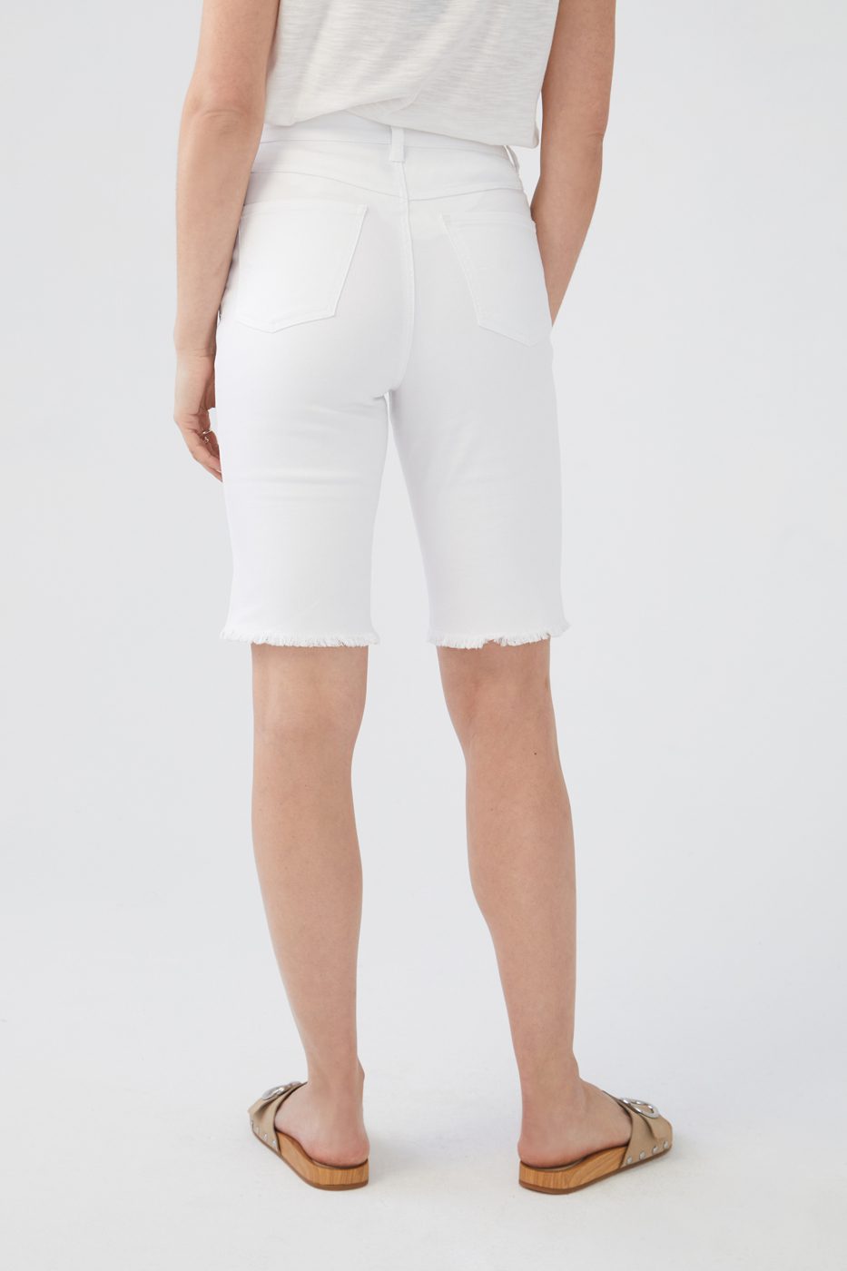 FDJ Suzanne White Denim Bermuda Shorts